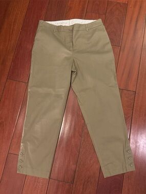 Talbots Perfect Crop Pant 10 Petite Moss Army Green